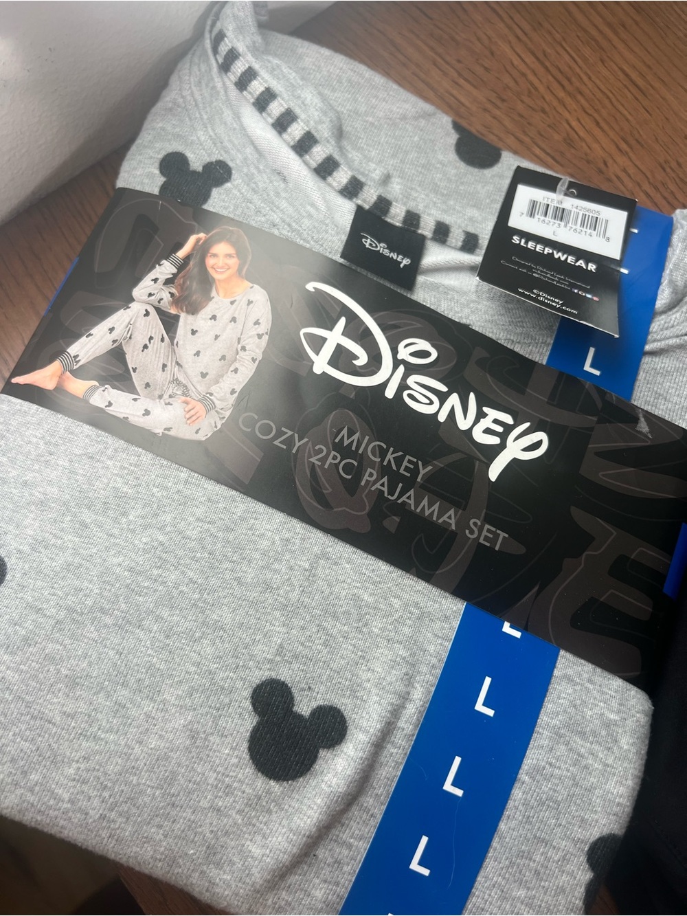Disney Mickey Women pajamas  - Gray with Black Mickey Heads